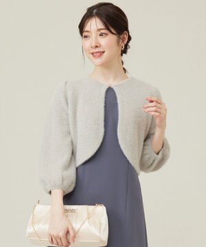  【洗える】フェザーニット カーディガン