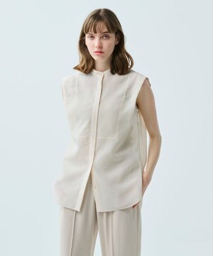 【uncrave WHITE】シアー シャツ