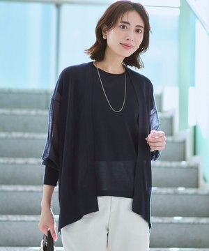  シャイニーシアー フロントオープン カーディガン