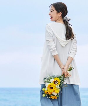  【洗える新色追加・洗える】サマーニットフードロングカーディガン