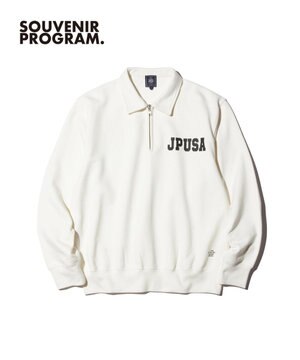  【J.PRESS ORIGINALS】Supima Recycle French Terry Logo Sweat Zip-Shirts