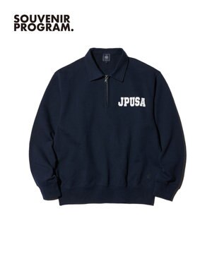  【J.PRESS ORIGINALS】Supima Recycle French Terry Logo Sweat Zip-Shirts