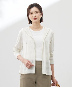  【洗える】シアーライトパーカー