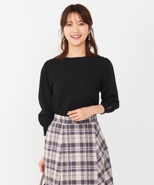  【洗える】パフスリーブ ニット