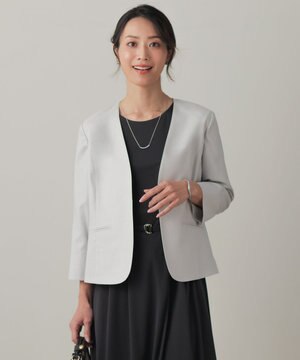  OXIJEWEL ストレッチ ノーカラー ジャケット