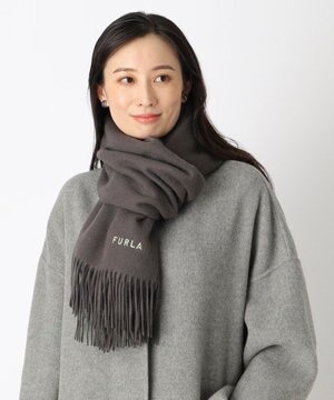  【WEB限定】FURLA ウール100％ 大判プレーンストールマフラー/幅60cm