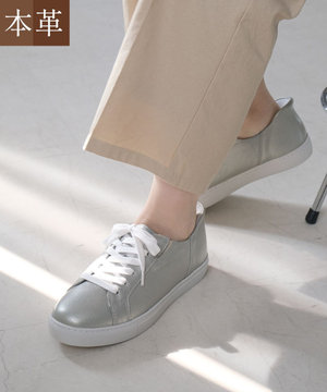 本革スライドオンスニーカー