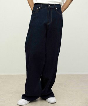 【ReNAVE　洗える】ワイドストレッチデニム