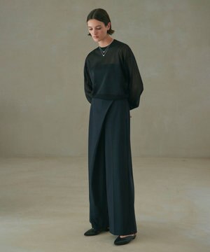  【Nave・洗える】スパントロ ワイドラップパンツ