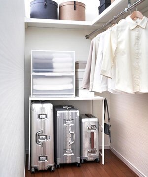  伸縮キャリーケース上ラック タワー ホワイト