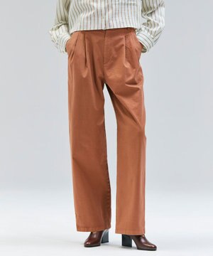 【洗える・Oggi 11月号掲載】HAMLIN / コットンストレッチ2タックワイドパンツ