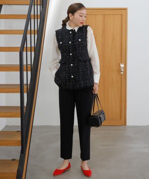  ハイウエストテーパードパンツ