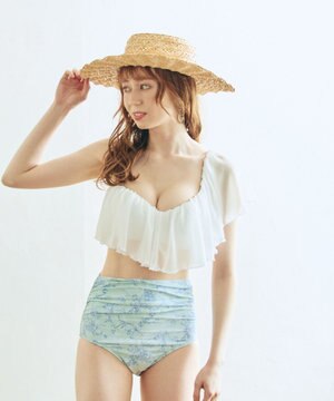  軽い着け心地でしっかり盛れる【楽盛り水着】　ワンショルフリルワイヤービキニ　9M【San-ai Resort（サンアイリゾート）】