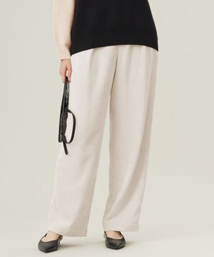  【洗える】ソフトコーデュロイワイド パンツ