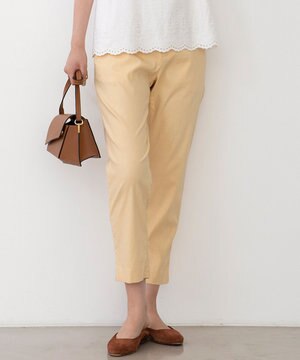 【洗える】リネンヴィスコーステーパード パンツ