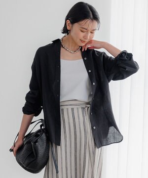  【Oggi8月号掲載/洗える】LIBECO ベーシック シャツ