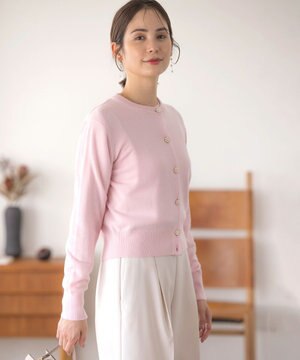  【アンサンブル対応可】ピュアカシミヤ ビジューカーディガン