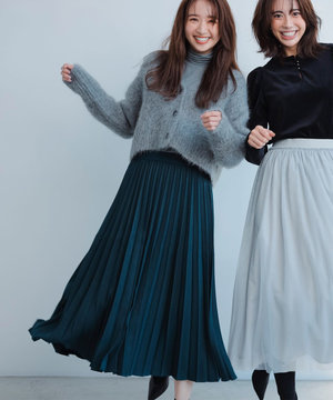 【10色展開/ウエストゴム】ウーリッシュフラノ プリーツスカート