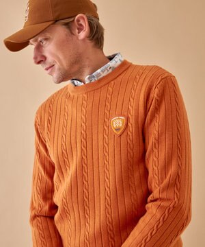  【MEN】【ウォッシャブル】ストレッチ カラーニット