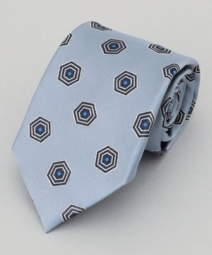  【日本製】西陣ネクタイ_サックスブルー系