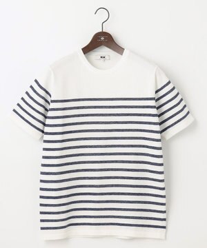  【キングサイズ・清涼感/ストレッチ/洗える】クールスキン ボーダーT ニット