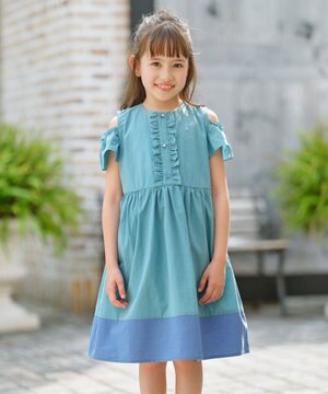  【UVケア】【150-160㎝】バイカラー ワンピース