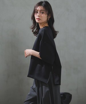  【VERY掲載】BEAUTY FORM JERSEY light サイドZIP プルオーバー