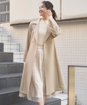【洗える】ライトミディ トレンチコート