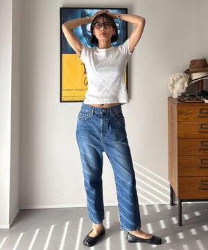  【先行販売】SALUU サルー ストレートアンクル デニムパンツ