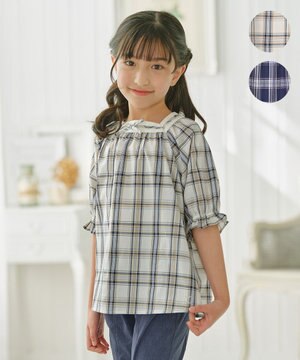  【150-160㎝】プランタンチェック ブラウス