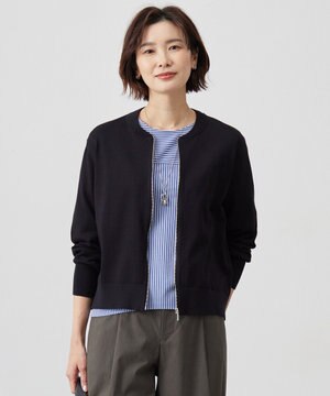  【洗える】ラメニット ブルゾン