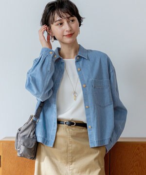  【先行予約】ライトダンガリー デニムショートシャツ