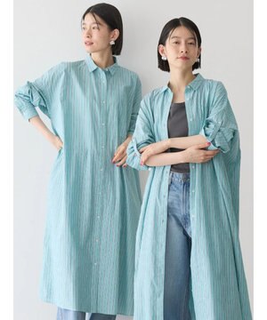  丈違いラメストライプワンピース