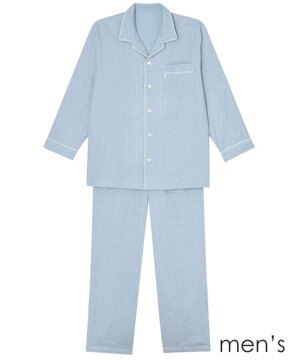  【メンズパジャマ】　三重ガーゼ　ロング袖・ロングパンツ　睡眠科学／ワコール　YGX553