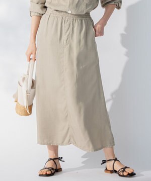  【セット可/洗える】テンセルデニム ロングスカート