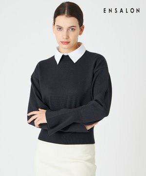  【WEB限定】AMBRE / シャツカラー付きニット