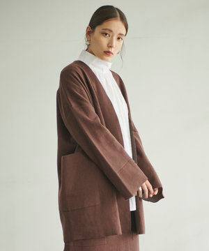 【洗える】ダブルフェイスニットショートコート