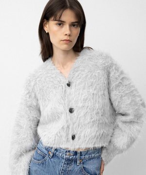 【Nave】モヘアシャギー ショートカーディガン