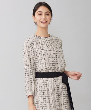  【セットアップ対応・洗える】スクラッチチェックプリント ブラウス