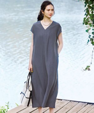  【SLOW/一部店舗限定】ナチュラルピケワッシャー ワンピース