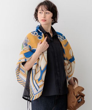  manipuri ピルエットモチーフ コットンシルク ストール