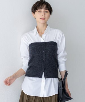  【洗える】ラクーンブレンド ファー ビスチェ