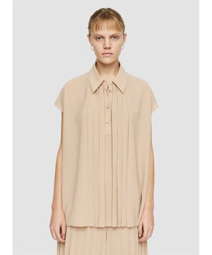  エアリープリッセ　ポロカラーブラウス