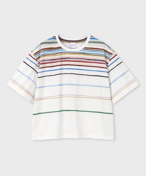  Cairo Stripe Chalk プリントTシャツ