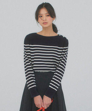 【洗える】KATE パネルボーダー ボートネック ニット