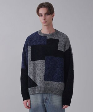  【ユニセックス着用ITEM】ベロアモールカラーブロックプルオーバー