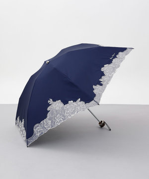 NINA RICCI (ニナリッチ) 刺繍オーガンジー掛け合わせ 晴雨兼用パラソル(折りたたみ傘)