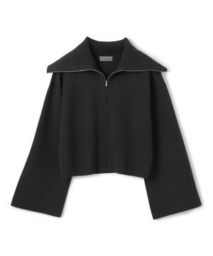  カシミヤブレンドニット ジップアップブルゾン