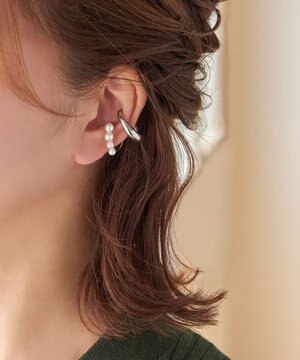  〈シリーズ累計販売10000点突破！〉ドレッシングパールイヤーカフ　シルバー