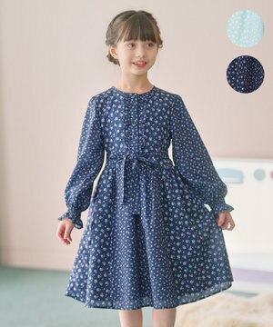  【150-160㎝】フラワーパッチワークワンピース